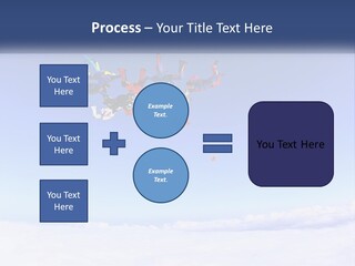 A Group Of People Flying Through The Air On Parachutes PowerPoint Template
