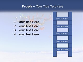 A Group Of People Flying Through The Air On Parachutes PowerPoint Template