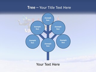 A Group Of People Flying Through The Air On Parachutes PowerPoint Template