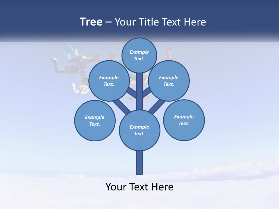 A Group Of People Flying Through The Air On Parachutes PowerPoint Template