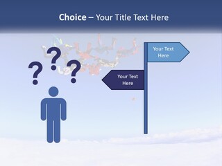 A Group Of People Flying Through The Air On Parachutes PowerPoint Template