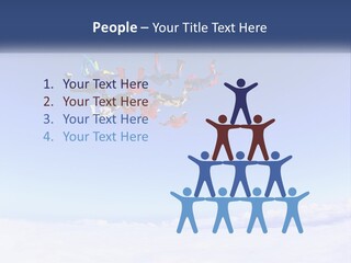 A Group Of People Flying Through The Air On Parachutes PowerPoint Template