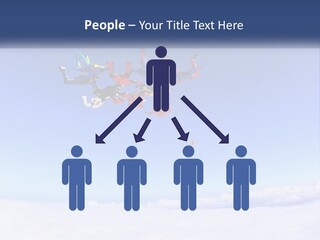 A Group Of People Flying Through The Air On Parachutes PowerPoint Template