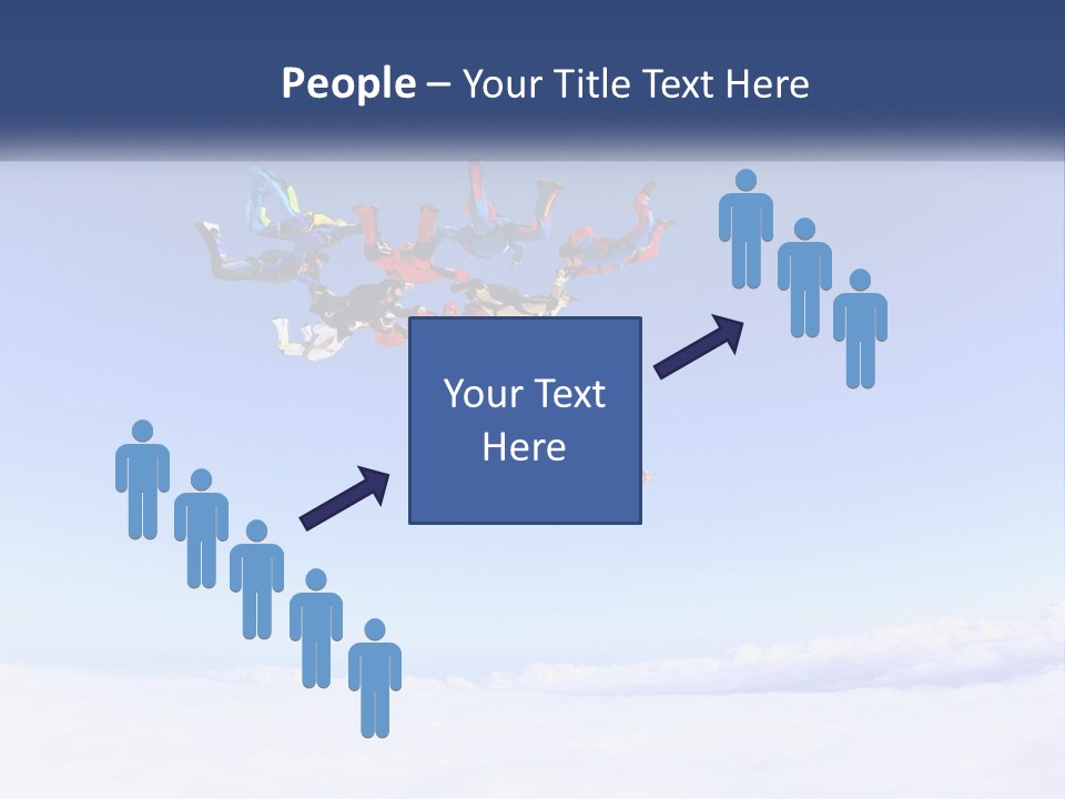 A Group Of People Flying Through The Air On Parachutes PowerPoint Template