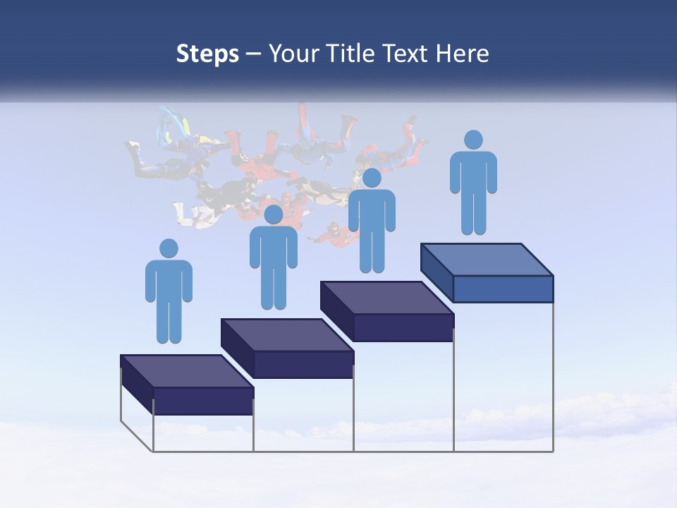 A Group Of People Flying Through The Air On Parachutes PowerPoint Template
