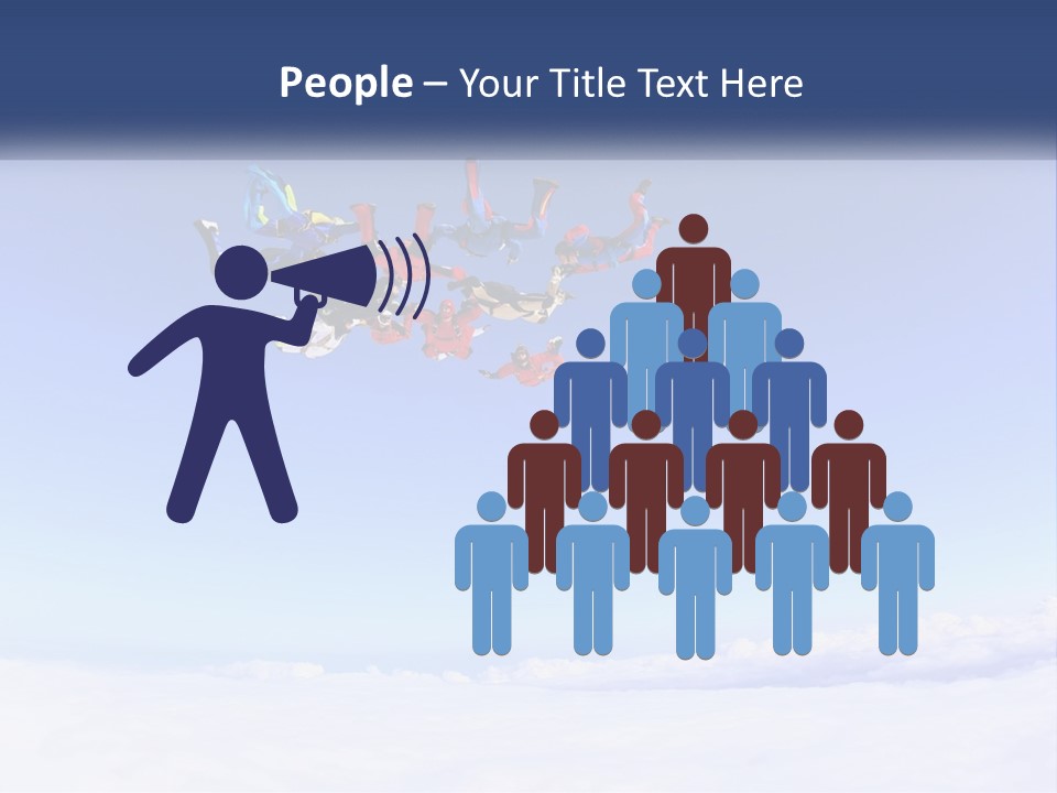 A Group Of People Flying Through The Air On Parachutes PowerPoint Template