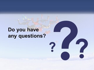 A Group Of People Flying Through The Air On Parachutes PowerPoint Template