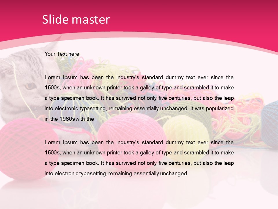 A Cat Laying On Top Of A Pile Of Balls Of Yarn PowerPoint Template