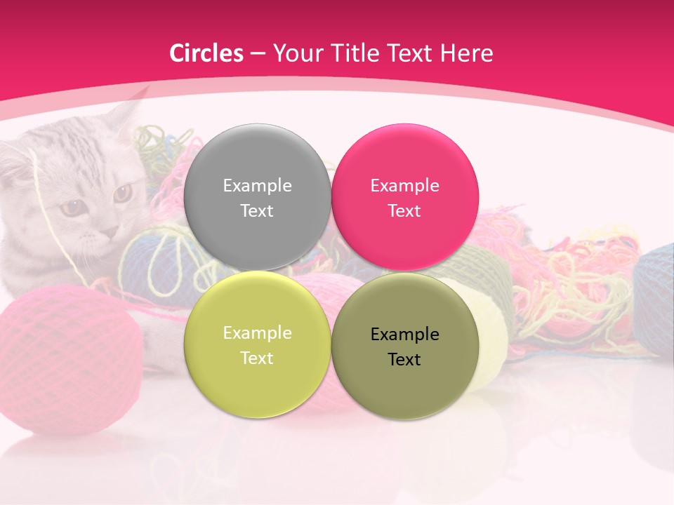 A Cat Laying On Top Of A Pile Of Balls Of Yarn PowerPoint Template