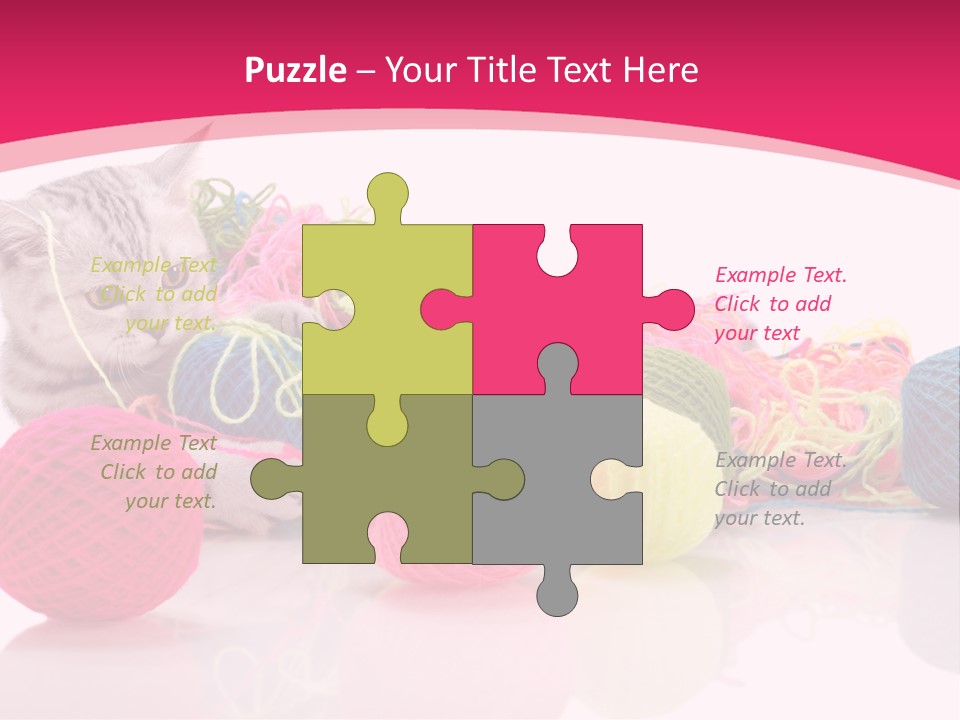 A Cat Laying On Top Of A Pile Of Balls Of Yarn PowerPoint Template