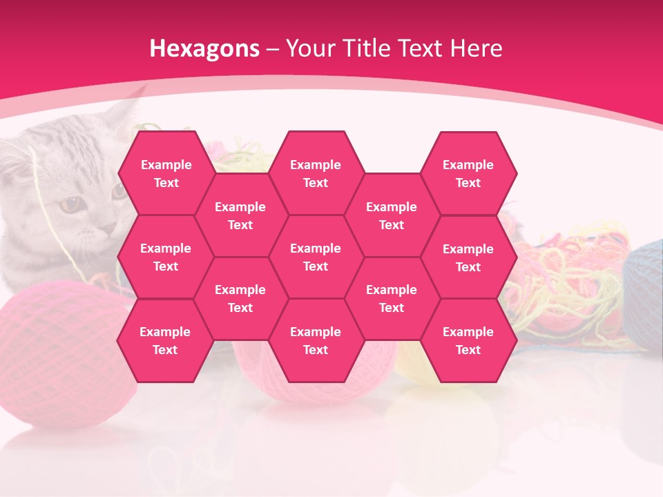 A Cat Laying On Top Of A Pile Of Balls Of Yarn PowerPoint Template