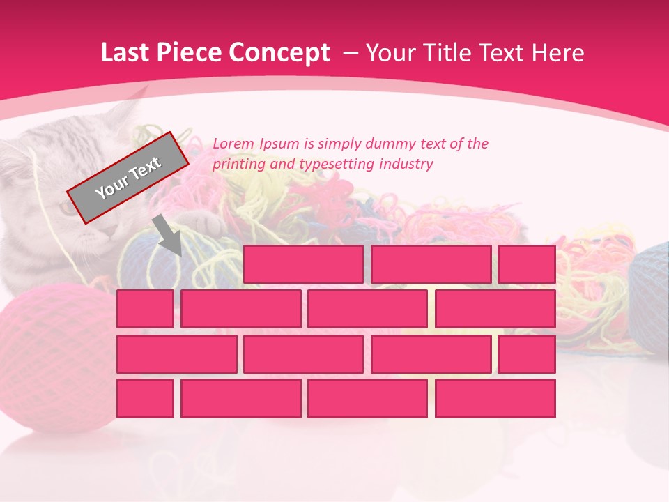 A Cat Laying On Top Of A Pile Of Balls Of Yarn PowerPoint Template