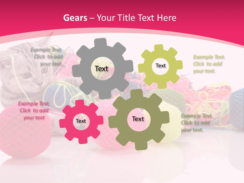 A Cat Laying On Top Of A Pile Of Balls Of Yarn PowerPoint Template