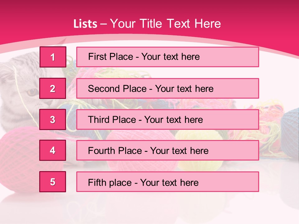 A Cat Laying On Top Of A Pile Of Balls Of Yarn PowerPoint Template