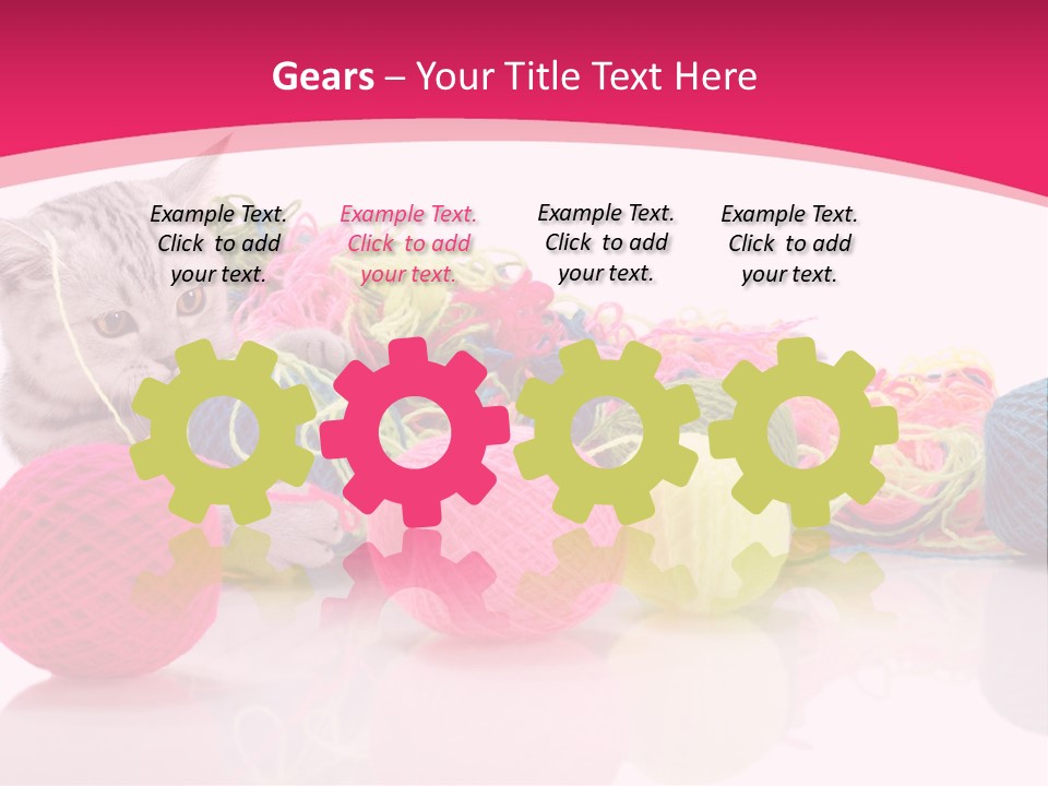 A Cat Laying On Top Of A Pile Of Balls Of Yarn PowerPoint Template