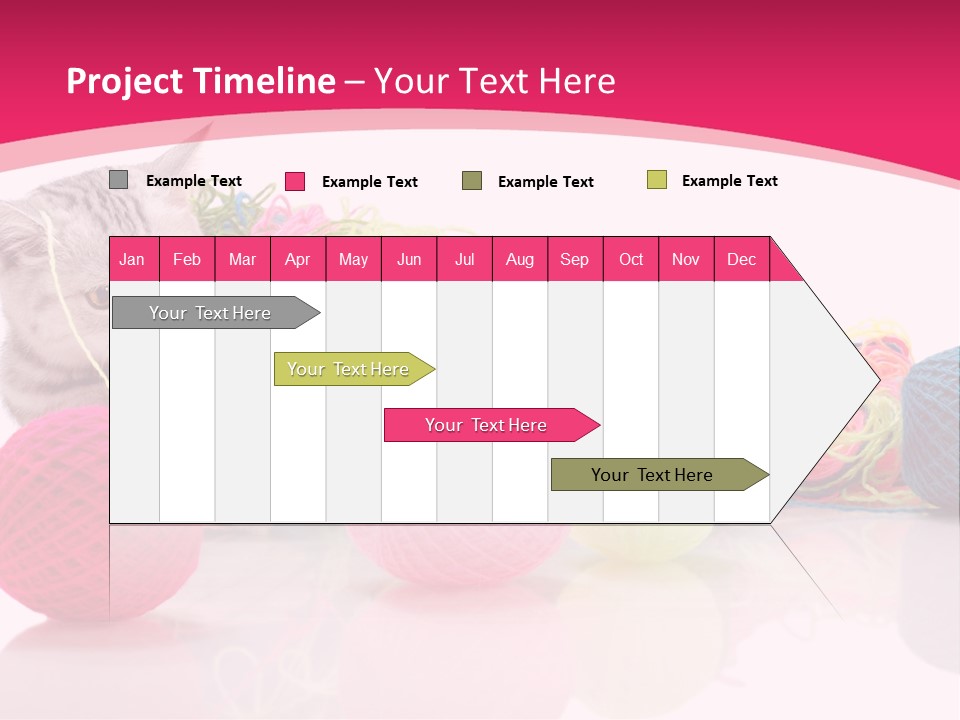 A Cat Laying On Top Of A Pile Of Balls Of Yarn PowerPoint Template