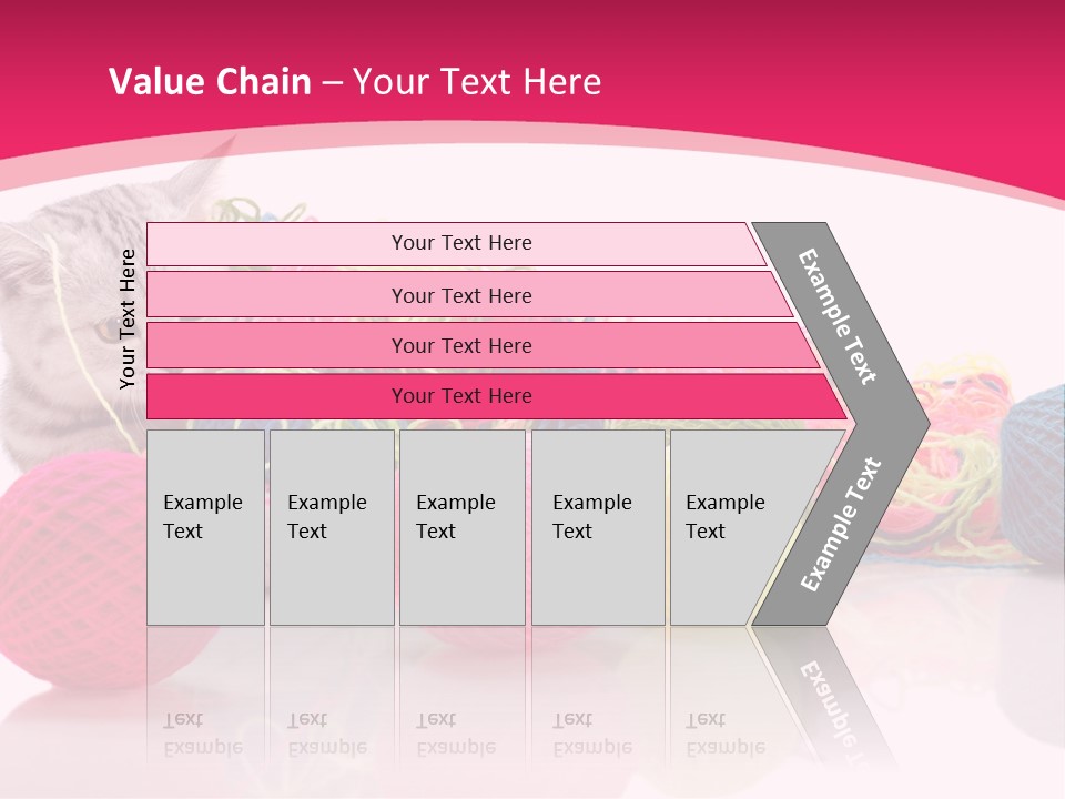 A Cat Laying On Top Of A Pile Of Balls Of Yarn PowerPoint Template