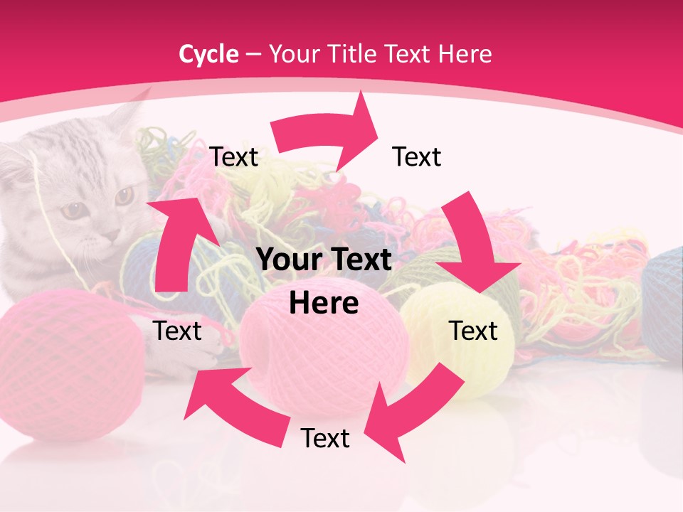 A Cat Laying On Top Of A Pile Of Balls Of Yarn PowerPoint Template