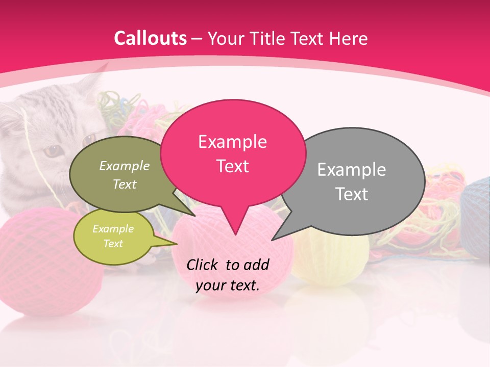 A Cat Laying On Top Of A Pile Of Balls Of Yarn PowerPoint Template