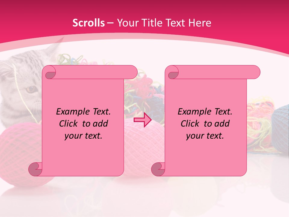 A Cat Laying On Top Of A Pile Of Balls Of Yarn PowerPoint Template