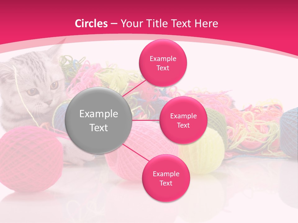 A Cat Laying On Top Of A Pile Of Balls Of Yarn PowerPoint Template