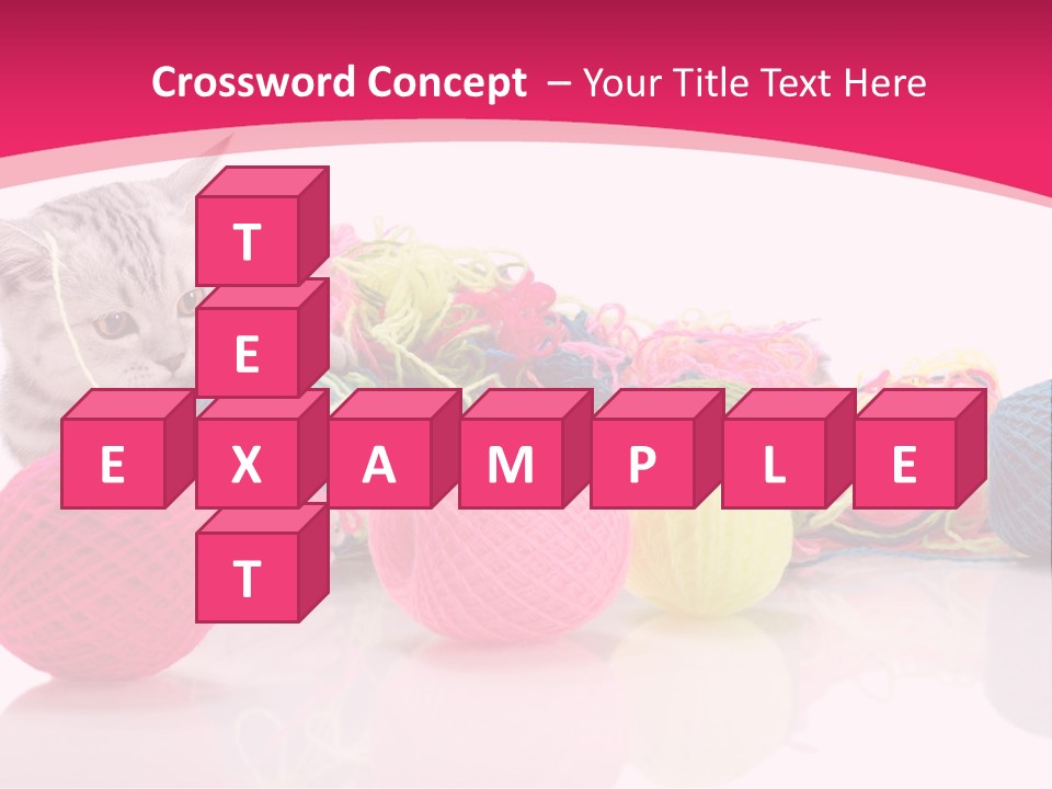 A Cat Laying On Top Of A Pile Of Balls Of Yarn PowerPoint Template