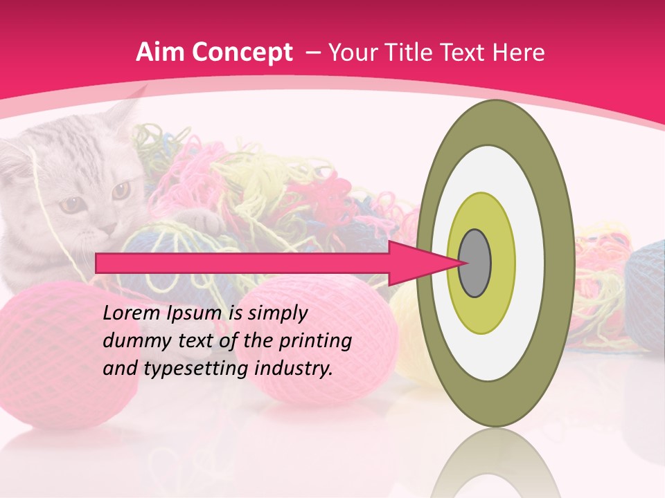 A Cat Laying On Top Of A Pile Of Balls Of Yarn PowerPoint Template