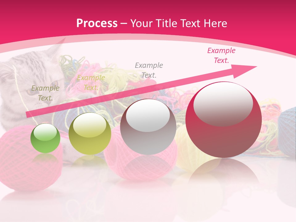 A Cat Laying On Top Of A Pile Of Balls Of Yarn PowerPoint Template