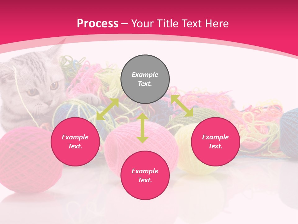 A Cat Laying On Top Of A Pile Of Balls Of Yarn PowerPoint Template