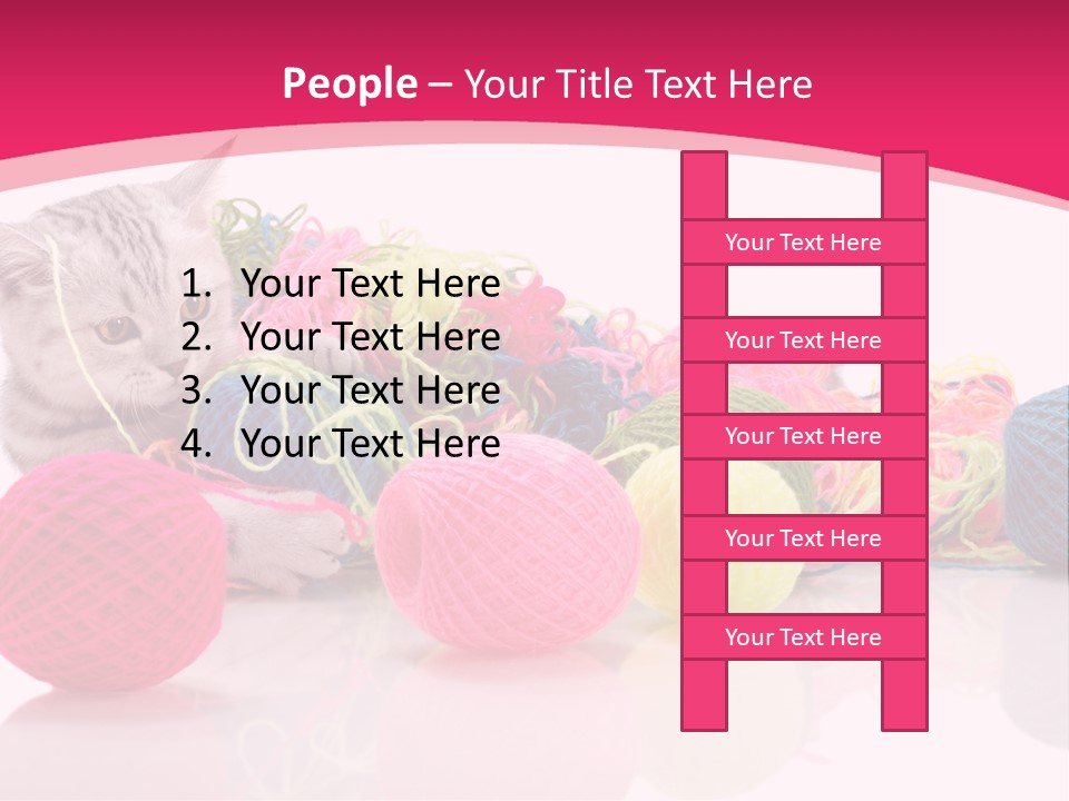 A Cat Laying On Top Of A Pile Of Balls Of Yarn PowerPoint Template