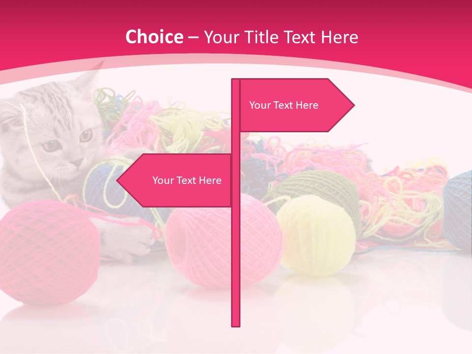A Cat Laying On Top Of A Pile Of Balls Of Yarn PowerPoint Template
