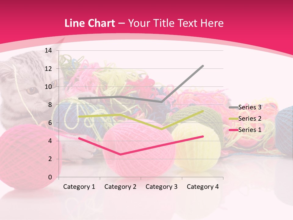 A Cat Laying On Top Of A Pile Of Balls Of Yarn PowerPoint Template