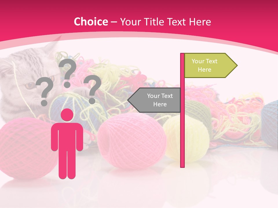 A Cat Laying On Top Of A Pile Of Balls Of Yarn PowerPoint Template