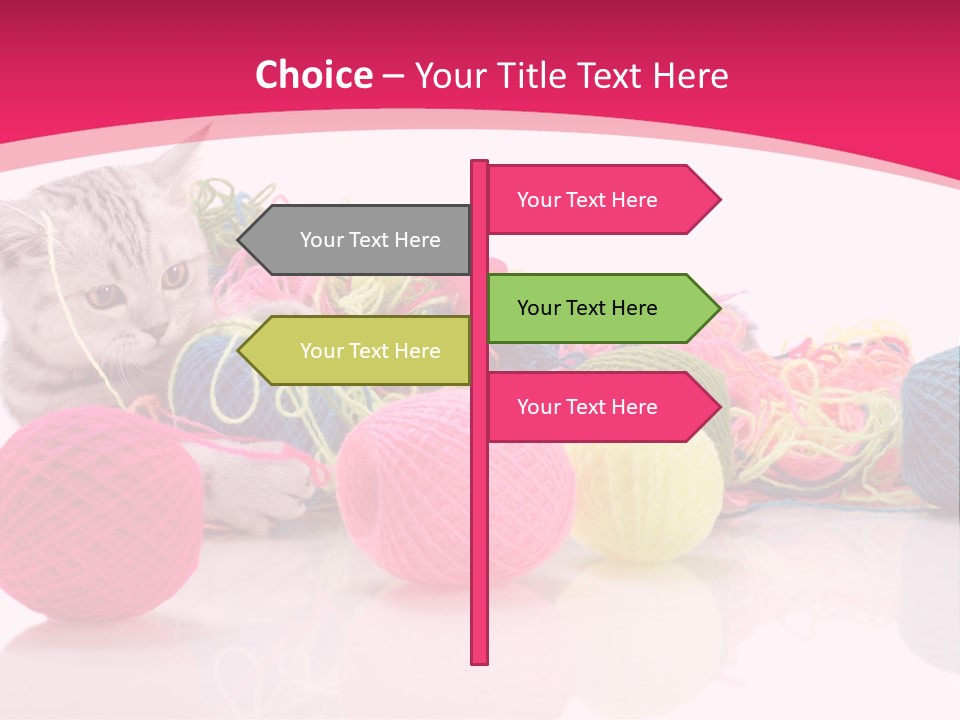 A Cat Laying On Top Of A Pile Of Balls Of Yarn PowerPoint Template