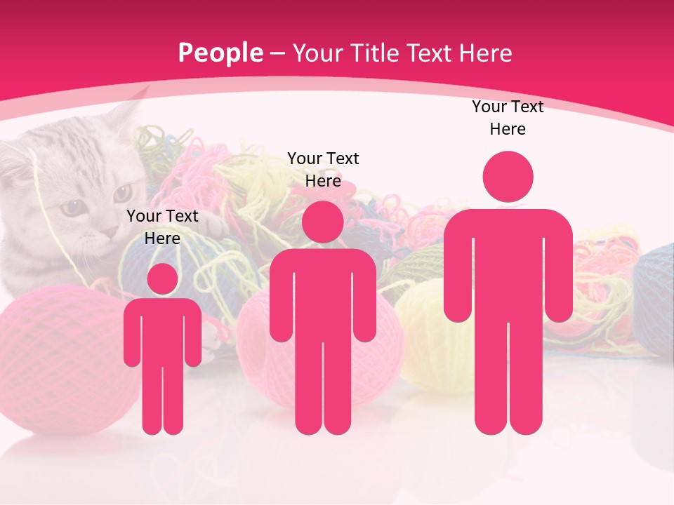 A Cat Laying On Top Of A Pile Of Balls Of Yarn PowerPoint Template