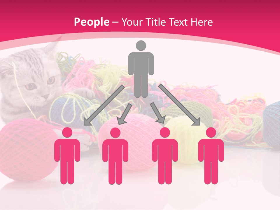 A Cat Laying On Top Of A Pile Of Balls Of Yarn PowerPoint Template