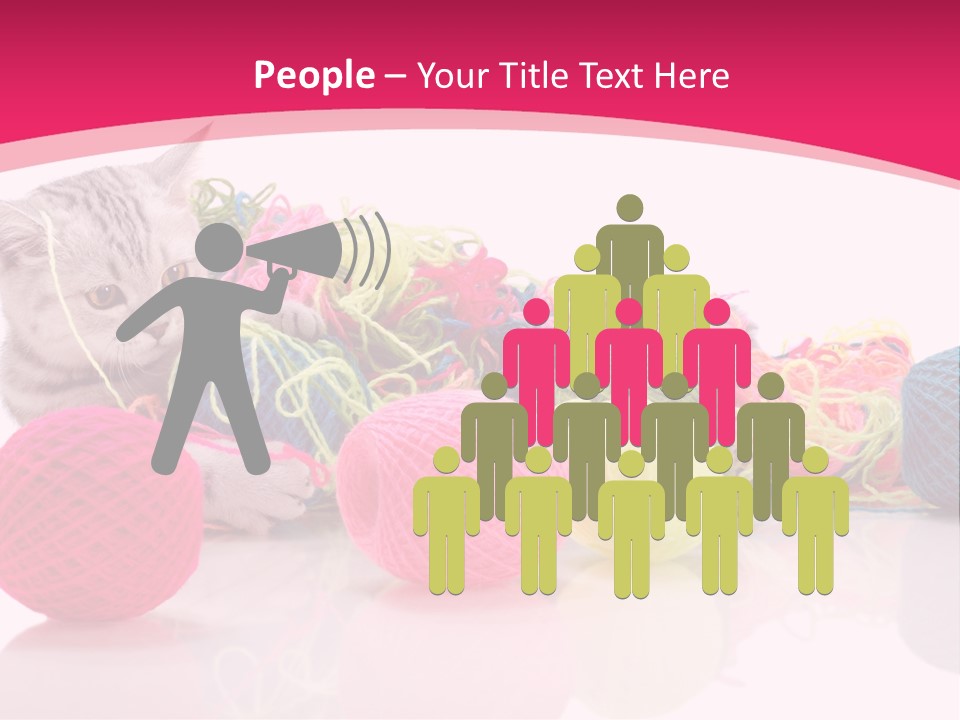 A Cat Laying On Top Of A Pile Of Balls Of Yarn PowerPoint Template