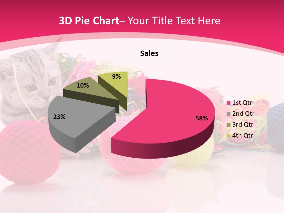 A Cat Laying On Top Of A Pile Of Balls Of Yarn PowerPoint Template