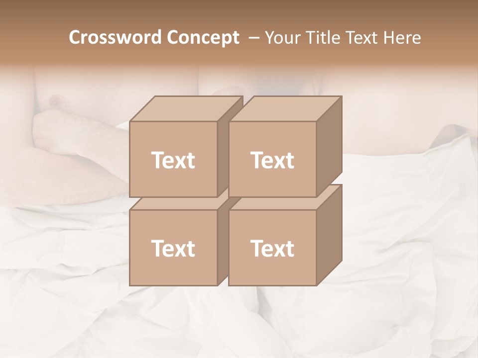 A Man And Woman Laying In Bed With Their Arms Crossed PowerPoint Template