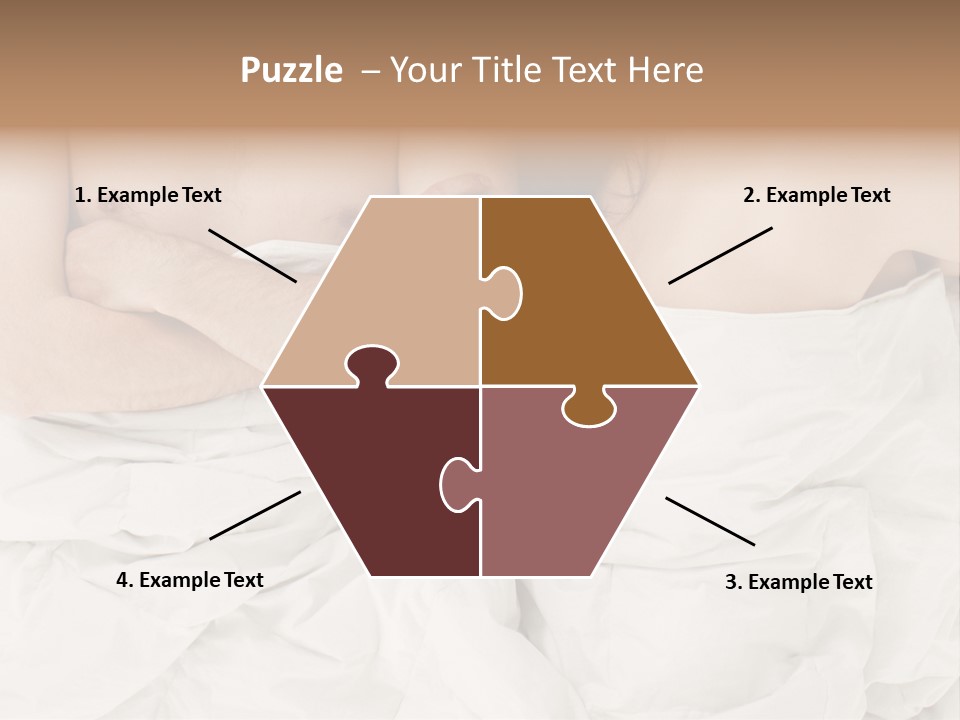 A Man And Woman Laying In Bed With Their Arms Crossed PowerPoint Template