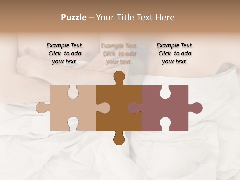 A Man And Woman Laying In Bed With Their Arms Crossed PowerPoint Template