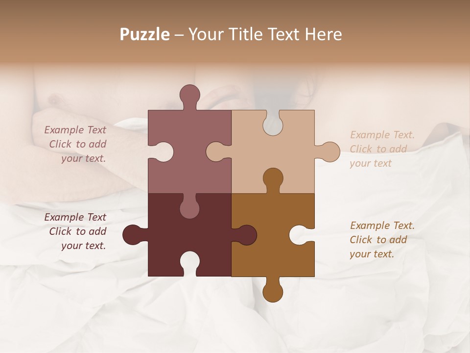 A Man And Woman Laying In Bed With Their Arms Crossed PowerPoint Template