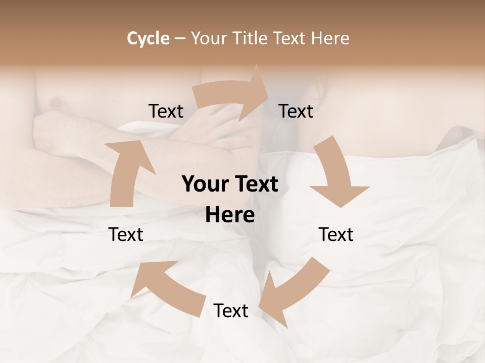 A Man And Woman Laying In Bed With Their Arms Crossed PowerPoint Template