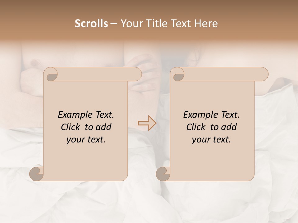 A Man And Woman Laying In Bed With Their Arms Crossed PowerPoint Template