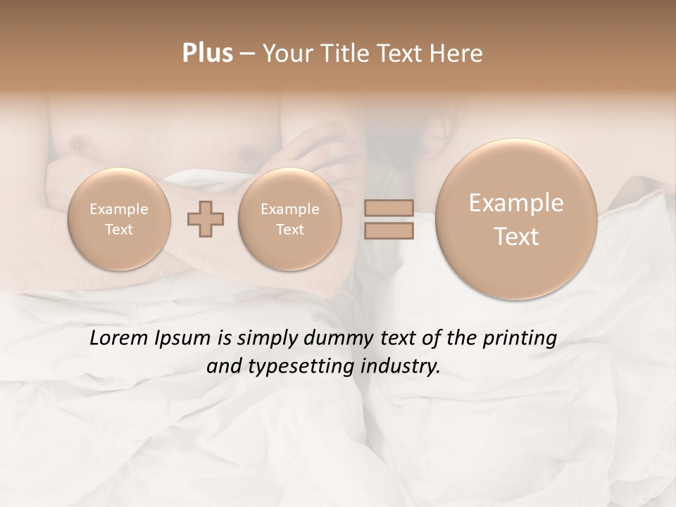A Man And Woman Laying In Bed With Their Arms Crossed PowerPoint Template