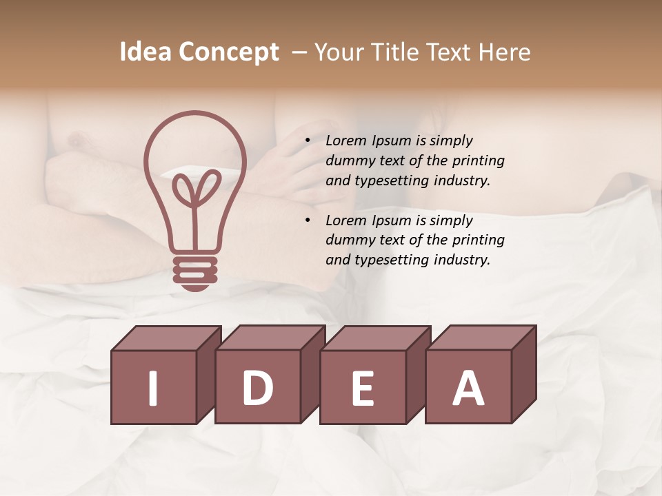 A Man And Woman Laying In Bed With Their Arms Crossed PowerPoint Template