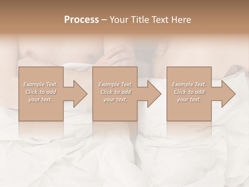 A Man And Woman Laying In Bed With Their Arms Crossed PowerPoint Template
