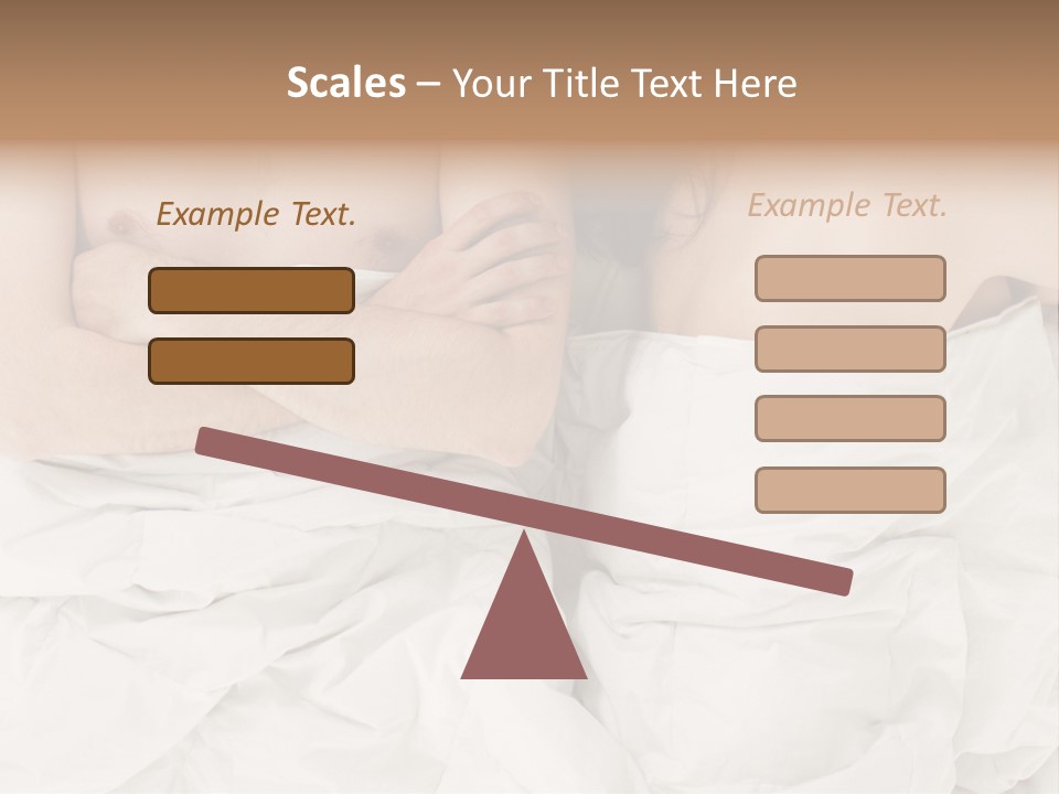 A Man And Woman Laying In Bed With Their Arms Crossed PowerPoint Template