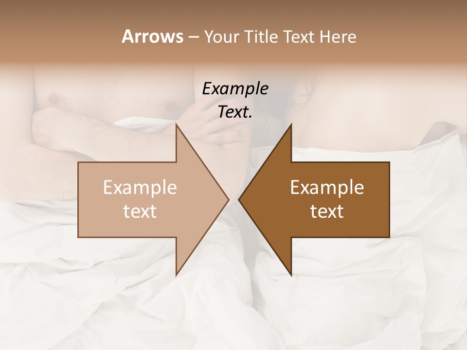 A Man And Woman Laying In Bed With Their Arms Crossed PowerPoint Template