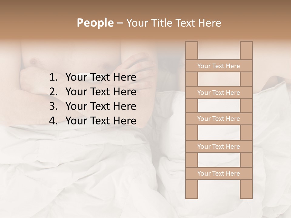 A Man And Woman Laying In Bed With Their Arms Crossed PowerPoint Template